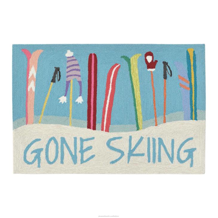 Houseware Plow & Hearth Indoor/Outdoor Hand-Hooked Gone Skiing Accent Rug NFLB1337