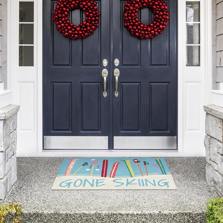 Houseware Plow & Hearth Indoor/Outdoor Hand-Hooked Gone Skiing Accent Rug NFLB1337