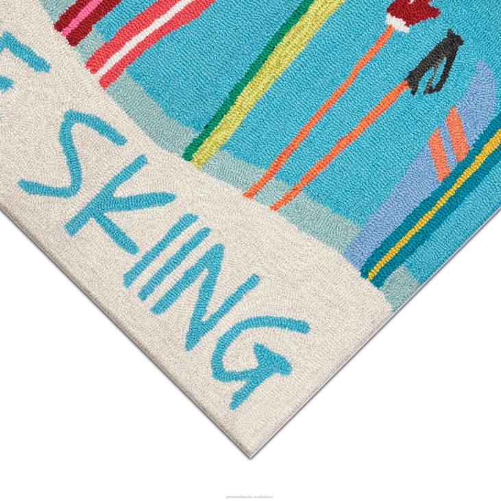 Houseware Plow & Hearth Indoor/Outdoor Hand-Hooked Gone Skiing Accent Rug NFLB1337