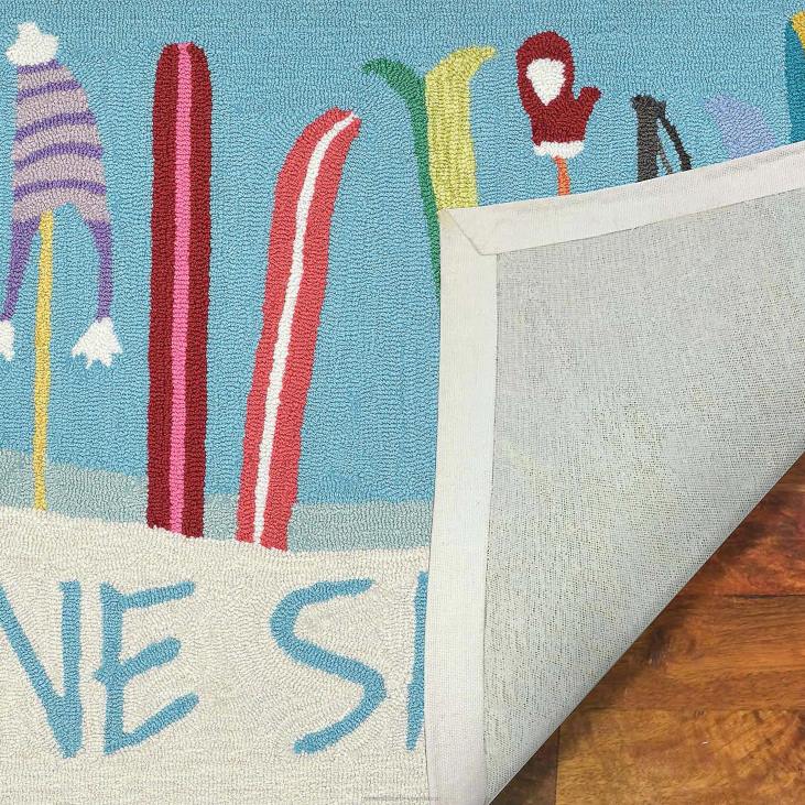 Houseware Plow & Hearth Indoor/Outdoor Hand-Hooked Gone Skiing Accent Rug NFLB1337