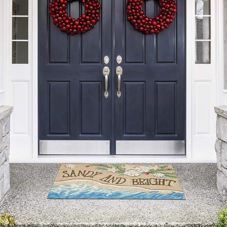 Houseware Plow & Hearth Indoor/Outdoor Hand-Hooked Sandy and Bright Accent Rug NFLB1314