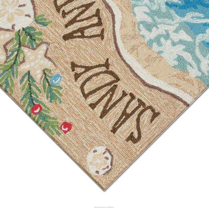 Houseware Plow & Hearth Indoor/Outdoor Hand-Hooked Sandy and Bright Accent Rug NFLB1314