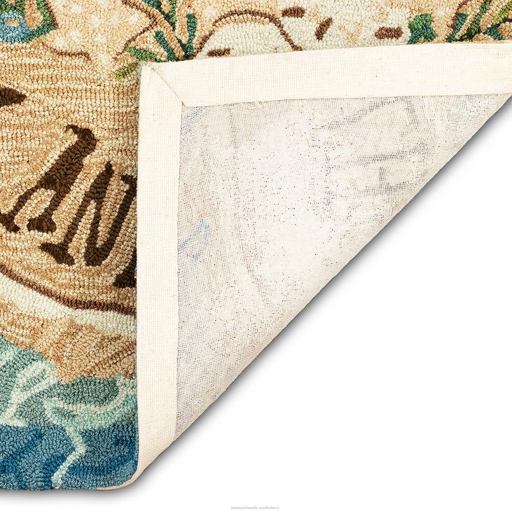 Houseware Plow & Hearth Indoor/Outdoor Hand-Hooked Sandy and Bright Accent Rug NFLB1314