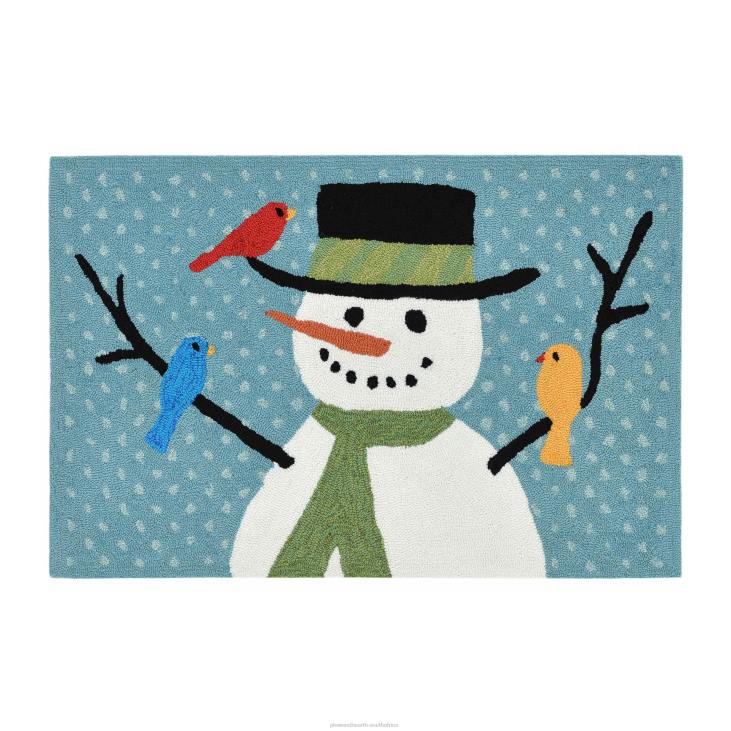 Houseware Plow & Hearth Indoor/Outdoor Hand-Hooked Snowman and Birds Accent Rug NFLB1316