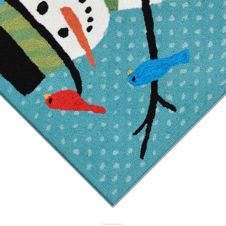 Houseware Plow & Hearth Indoor/Outdoor Hand-Hooked Snowman and Birds Accent Rug NFLB1316