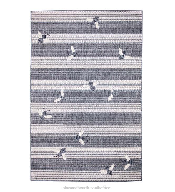 Houseware Plow & Hearth Indoor/Outdoor Honey Bees Polypropylene Rug NFLB1341