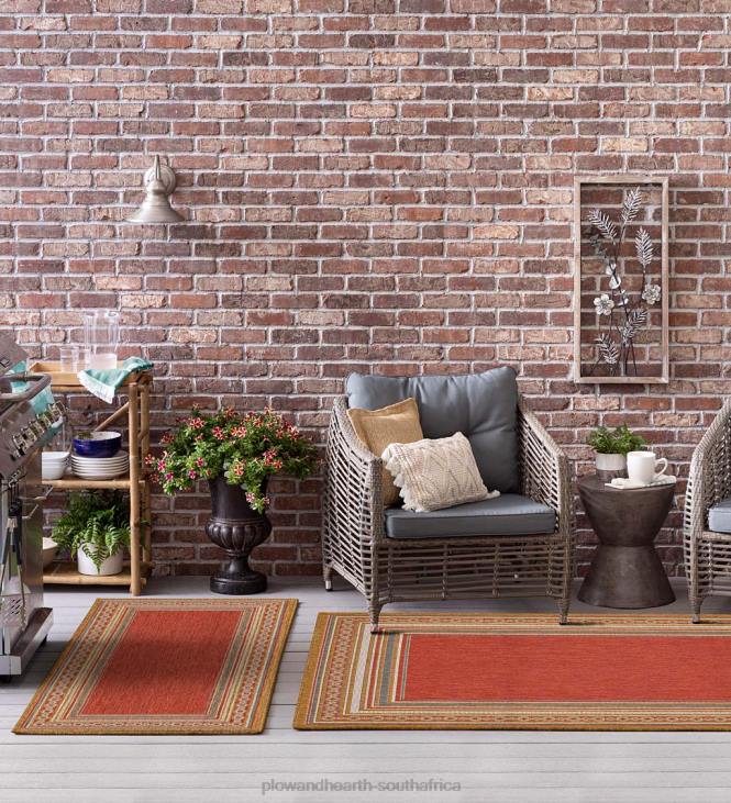 Houseware Plow & Hearth Indoor/Outdoor La Grange Border Polypropylene Rug NFLB1354