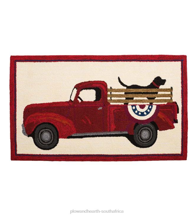 Houseware Plow & Hearth Indoor/Outdoor Patriotic Pooch Hooked Polypropylene Accent Rug NFLB1313