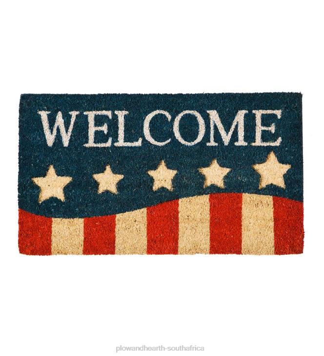 Houseware Plow & Hearth Indoor/Outdoor Patriotic Stripes Coir Fiber Mat NFLB1382