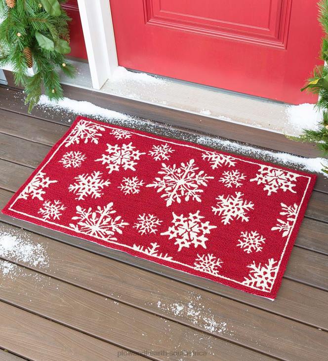 Houseware Plow & Hearth Indoor/Outdoor Snowflakes Holiday Hooked Accent Rug NFLB1282