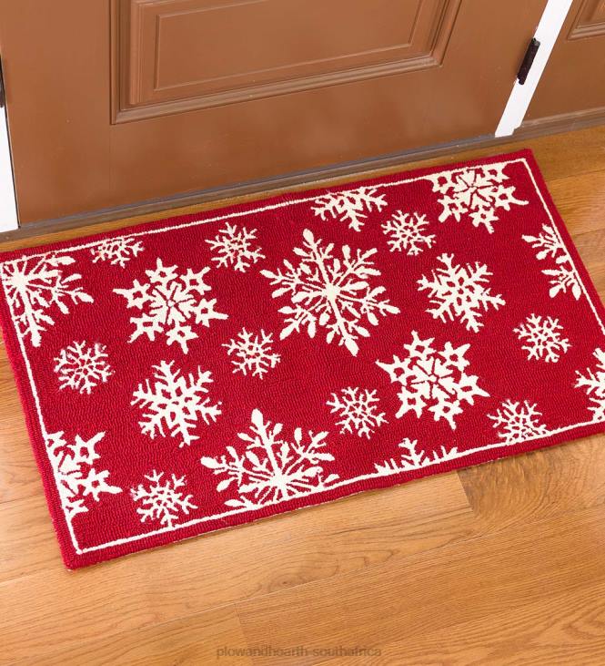 Houseware Plow & Hearth Indoor/Outdoor Snowflakes Holiday Hooked Accent Rug NFLB1282