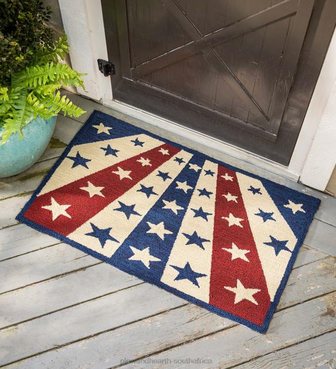 Houseware Plow & Hearth Indoor/Outdoor Stars & Stripes Polypropylene Hooked Rug NFLB1320