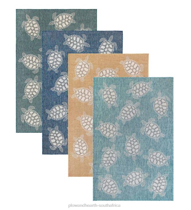 Houseware Plow & Hearth Indoor/Outdoor Textured Sea Turtles Polypropylene Rug NFLB1381