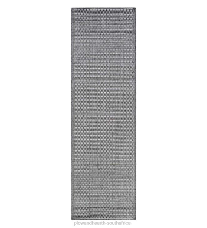Houseware Plow & Hearth Veranda Textured Indoor/Outdoor Polypropylene Rug, 2'3x 11'9Runner - Black NFLB1432