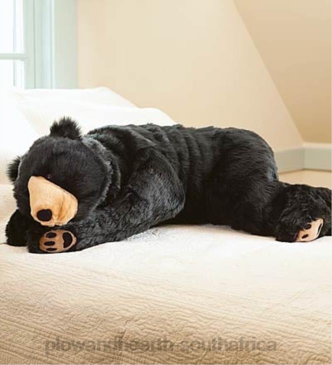Houseware Plow & Hearth Black Bear Plush Cuddle Animal Body Pillow - Black NFLB2349
