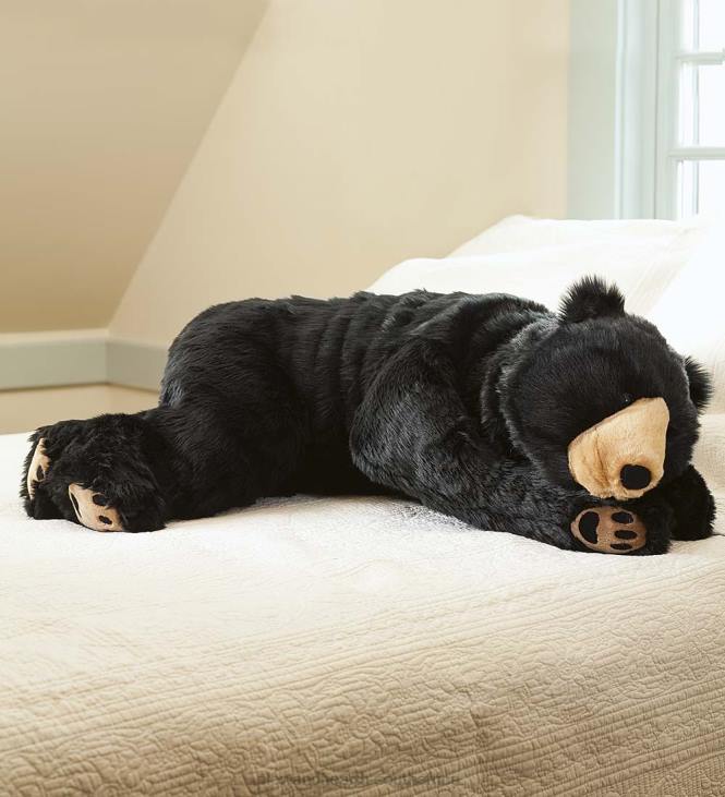 Houseware Plow & Hearth Black Bear Plush Cuddle Animal Body Pillow - Black NFLB2349