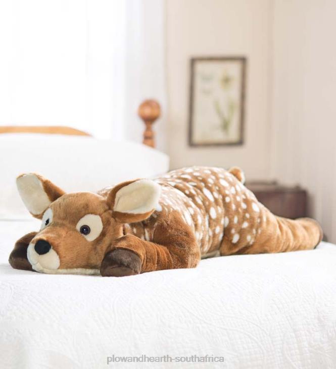 Houseware Plow & Hearth Fuzzy Spotted Fawn Plush Cuddle Animal Body Pillow NFLB2356
