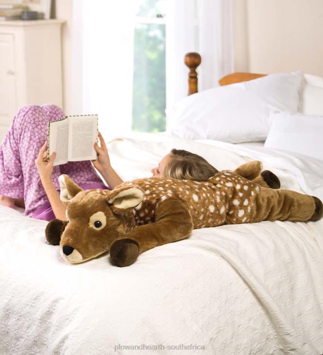 Houseware Plow & Hearth Fuzzy Spotted Fawn Plush Cuddle Animal Body Pillow NFLB2356