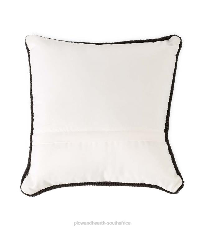 Houseware Plow & Hearth Indoor/Outdoor Blue Butterfly Hand Hooked Polypropylene Throw Pillow NFLB1267