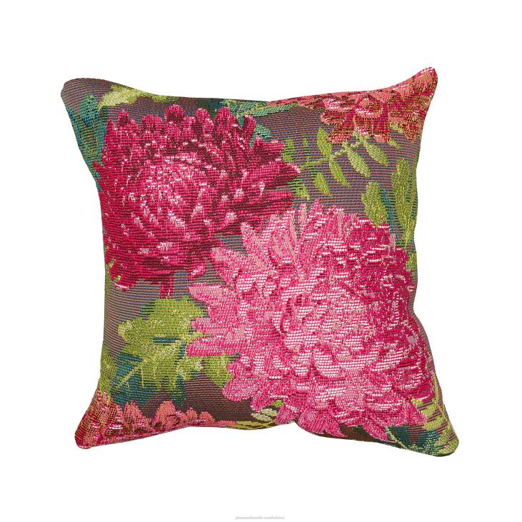Houseware Plow & Hearth Indoor/Outdoor Chrysanthemum Polypropylene Throw Pillow - Blue NFLB1243