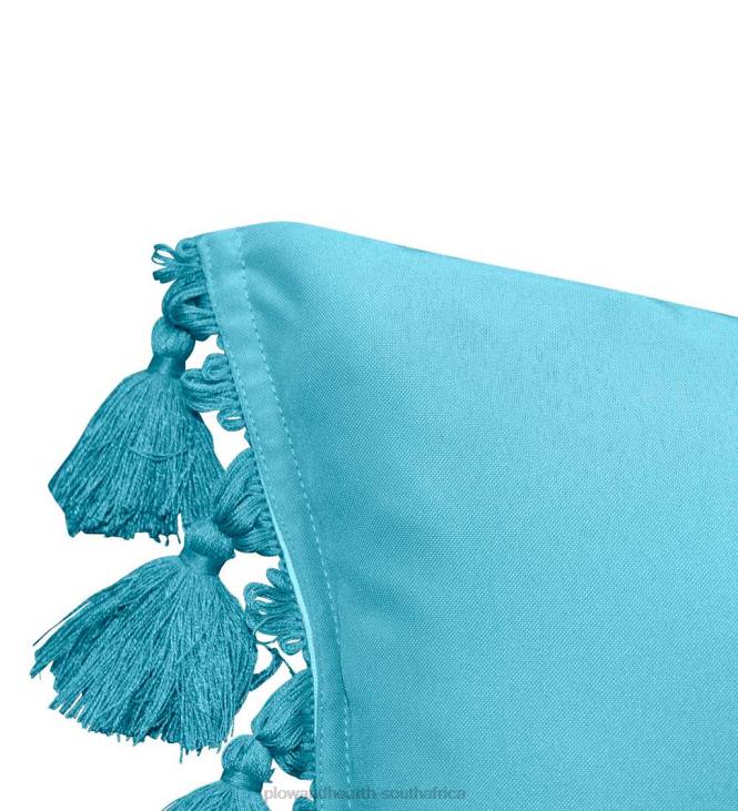 Houseware Plow & Hearth Indoor/Outdoor Colorblock Tassel Lumbar Pillow - Citron NFLB1248