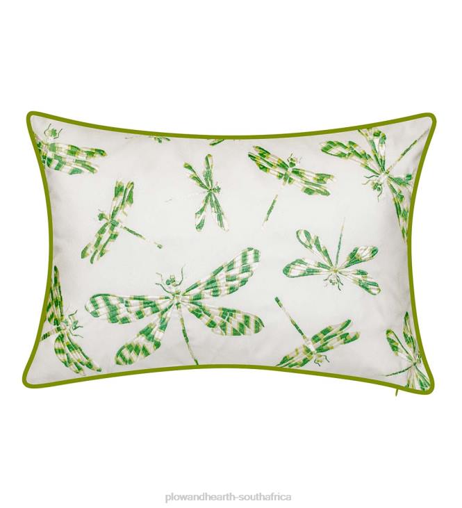 Houseware Plow & Hearth Indoor/Outdoor Embroidered Dragonfly Lumbar Pillow - Navy NFLB1252