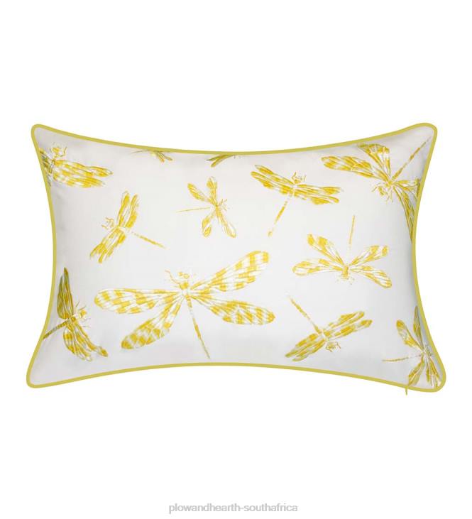 Houseware Plow & Hearth Indoor/Outdoor Embroidered Dragonfly Lumbar Pillow - Navy NFLB1252