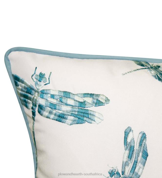 Houseware Plow & Hearth Indoor/Outdoor Embroidered Dragonfly Lumbar Pillow - Navy NFLB1252