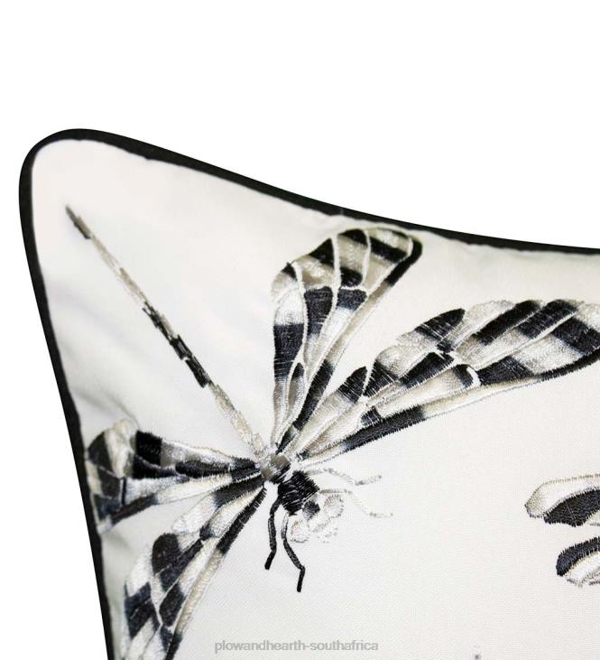 Houseware Plow & Hearth Indoor/Outdoor Embroidered Dragonfly Lumbar Pillow - Navy NFLB1252