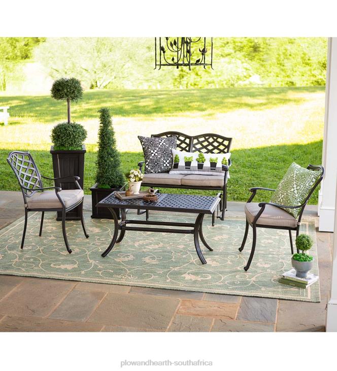 Houseware Plow & Hearth Indoor/Outdoor Embroidered Lacework Throw Pillow - Black NFLB1261