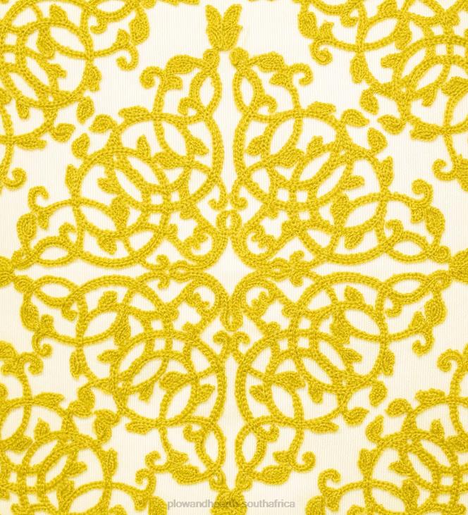 Houseware Plow & Hearth Indoor/Outdoor Embroidered Lacework Throw Pillow - Yellow NFLB3186
