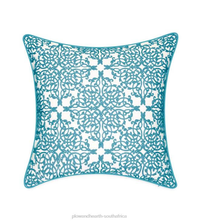 Houseware Plow & Hearth Indoor/Outdoor Embroidered Lacework Throw Pillow - Yellow NFLB3186