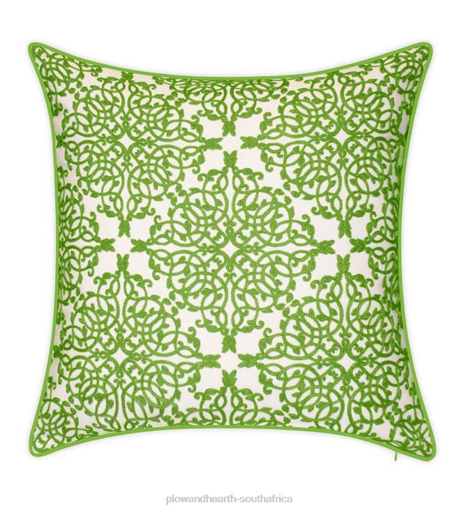 Houseware Plow & Hearth Indoor/Outdoor Embroidered Lacework Throw Pillow - Yellow NFLB3186