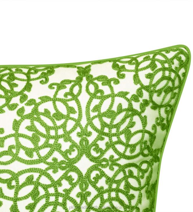 Houseware Plow & Hearth Indoor/Outdoor Embroidered Lacework Throw Pillow - Yellow NFLB3186