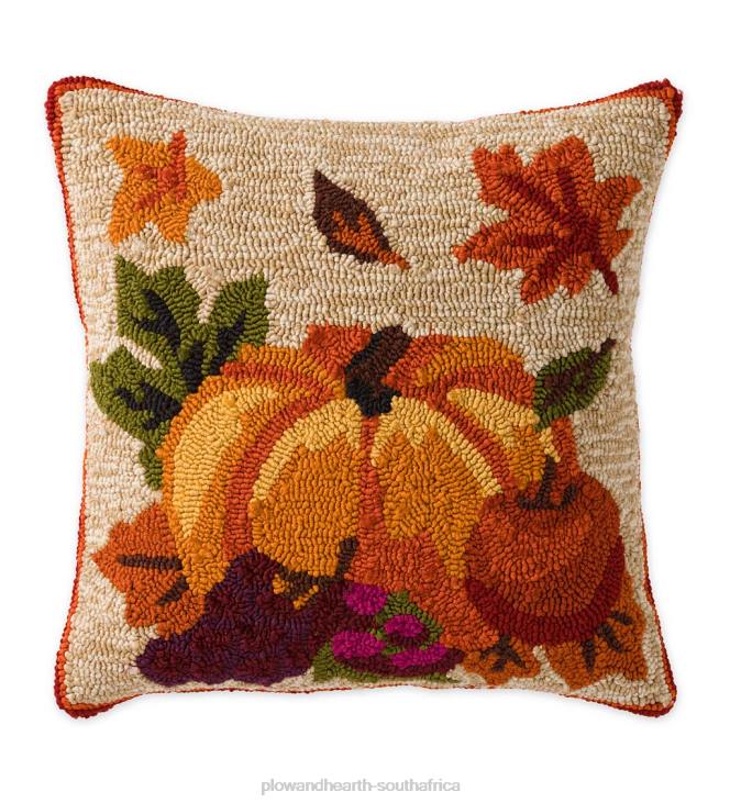 Houseware Plow & Hearth Indoor/Outdoor Fall Bounty Hand Hooked Polypropylene Throw Pillow NFLB1231