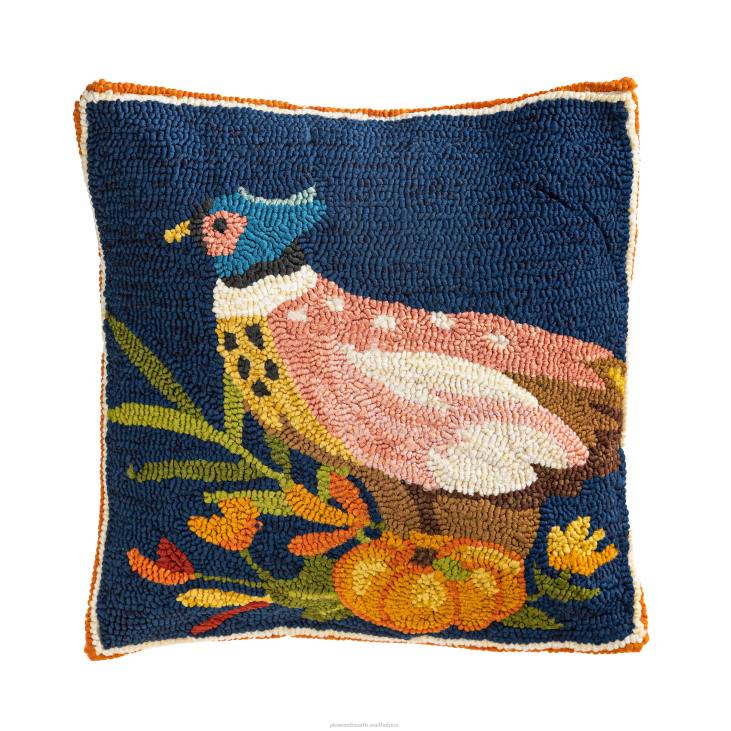 Houseware Plow & Hearth Indoor/Outdoor Fall Pheasant Hand Hooked Polypropylene Throw Pillow NFLB1230