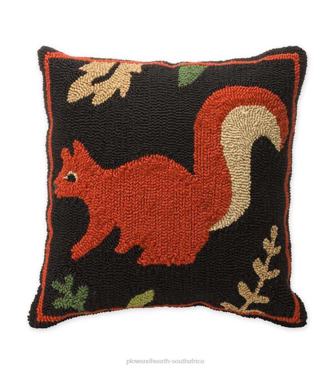 Houseware Plow & Hearth Indoor/Outdoor Woodland Hooked Pillow with Squirrel NFLB1222