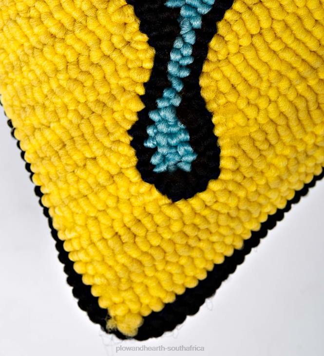 Houseware Plow & Hearth Indoor/Outdoor Yellow Butterfly Hooked Polypropylene Throw Pillow NFLB1269