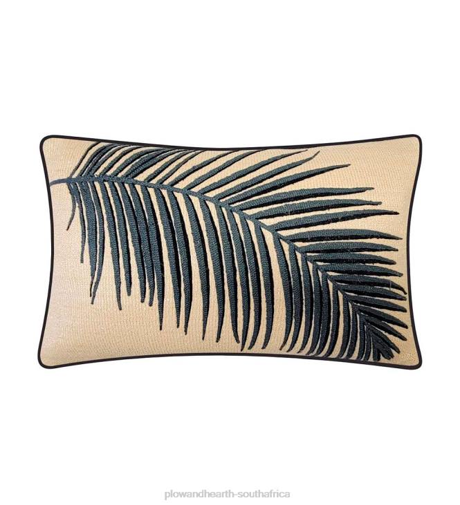 Houseware Plow & Hearth New York Botanical Garden Embroidered Frond Pillow - Black NFLB1249