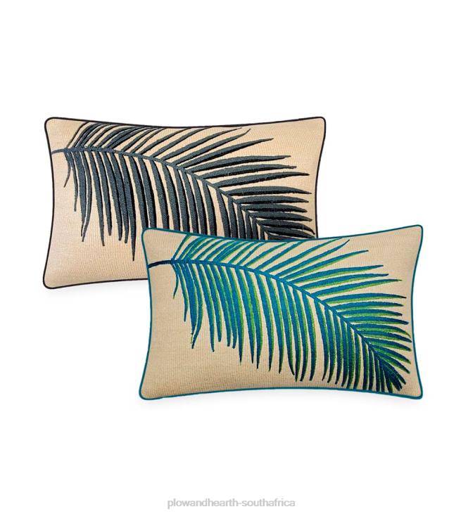 Houseware Plow & Hearth New York Botanical Garden Embroidered Frond Pillow - Black NFLB1249