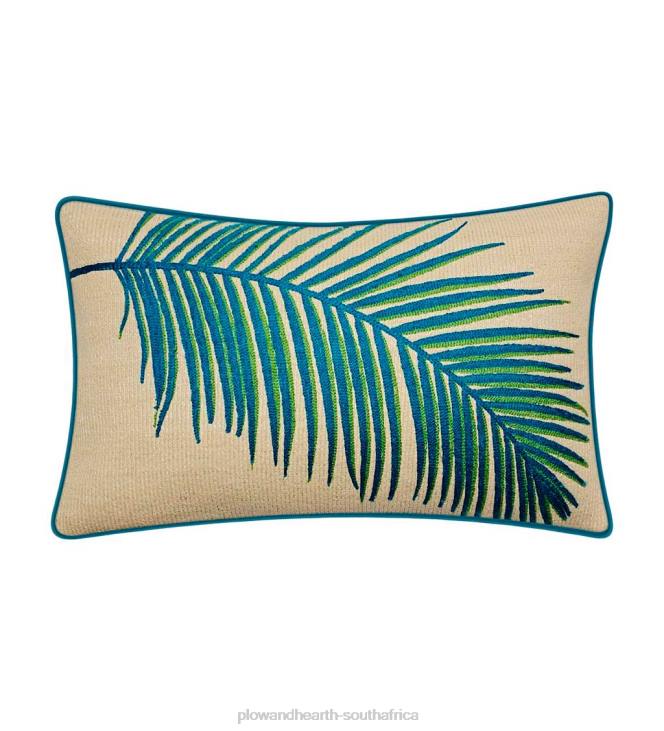 Houseware Plow & Hearth New York Botanical Garden Embroidered Frond Pillow - Black NFLB1249