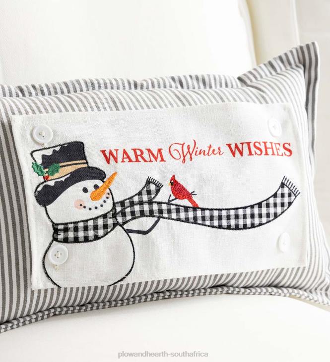 Houseware Plow & Hearth Pin-Stripe Lumbar Pillow with 5 Interchangeable Panels, 20x 12NFLB2407