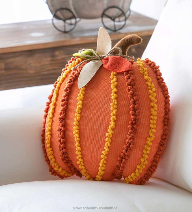 Houseware Plow & Hearth Pumpkin Shaped Textured 3D Pillow NFLB2376
