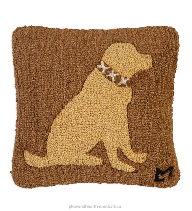 Houseware Plow & Hearth Yellow Lab Hand-Hooked Wool Throw Pillow NFLB2428