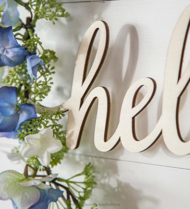 Houseware Plow & Hearth Blue and White Floral Hoop Wall Decor NFLB2365