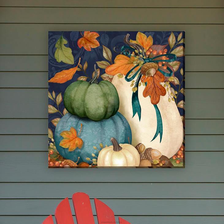 Houseware Plow & Hearth Harvest Pumpkins Indoor/Outdoor Canvas Wall Art NFLB1645