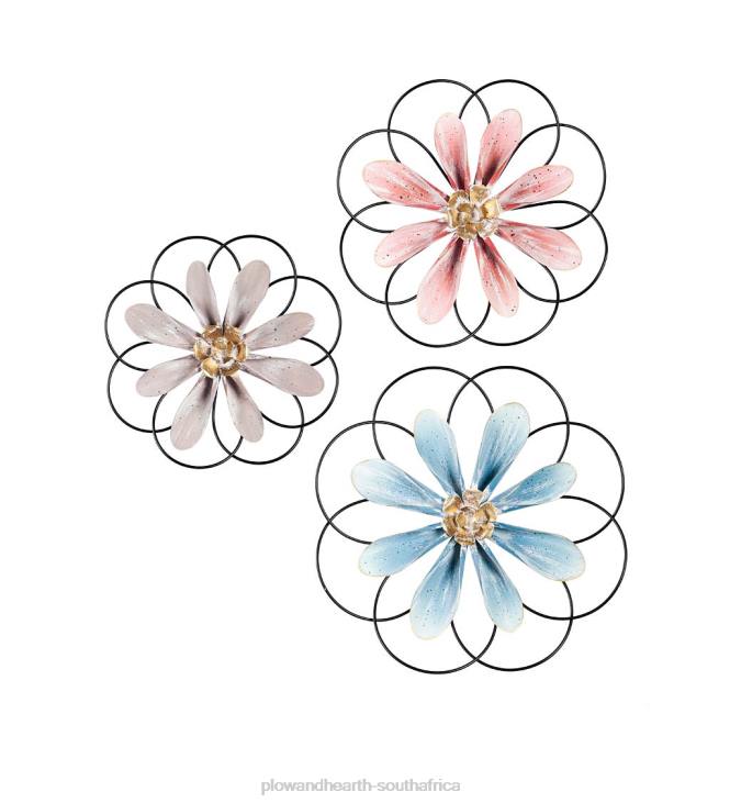 Houseware Plow & Hearth Metal Frame Floral Wall Decor Set NFLB2442