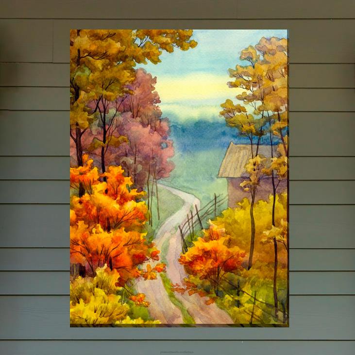 Houseware Plow & Hearth Rambling Road Indoor/Outdoor Canvas Wall Art NFLB1653