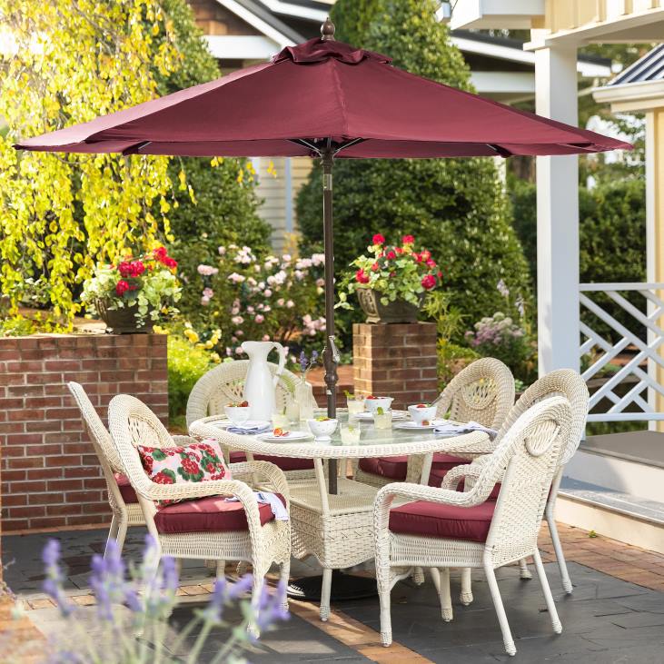 Houseware Plow & Hearth Classic Patio Market Umbrella with Aluminum Pole, 9' dia. - Midnight Navy NFLB1462