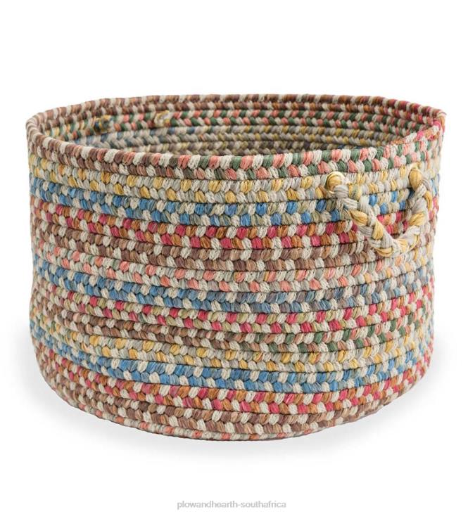 Houseware Plow & Hearth Afton Mountain Indoor/Outdoor Polypropylene Braided Basket with Handles - Mother of Pearl NFLB2438